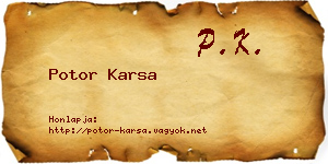 Potor Karsa névjegykártya